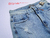 Bermuda Jeans Claro Masculina corte Reto/ Padrão - Destroyed - Rasgada na internet