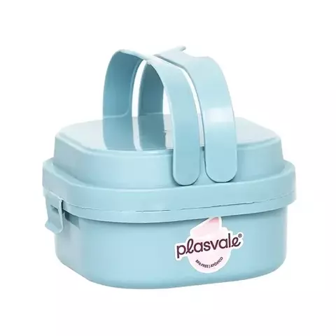 Marmita Com 2 Compartimentos, Travas e Alças Plasvale Azul