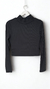 Blusa Cropped Manga Longa Canelada - loja online