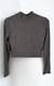 Blusa Cropped Manga Longa Canelada