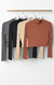 Blusa Cropped Manga Longa Canelada na internet