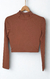 Blusa Cropped Manga Longa Canelada na internet