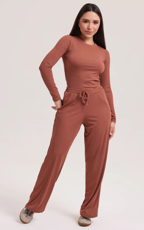 Calça Pantalona Canelada