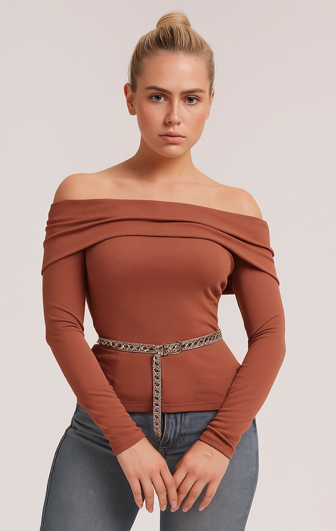Blusa Ombro a Ombro Canelada