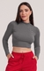Blusa Cropped Manga Longa Canelada - comprar online