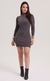 Vestido Canelado Peluciado Manga Longa - comprar online
