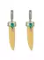 Brinco Folheado a Ouro 18k e Prata Cristal Com Dente de Sabre - Prata- Off White e Azul - comprar online