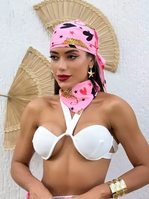 Lenço 45x45 cm - Estampa de Onça