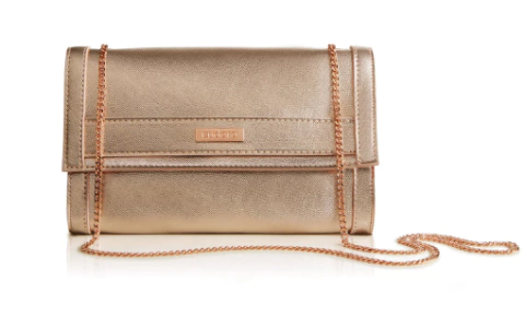 Bolsa de Mão Rose Eudora com alça metalizada