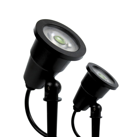 Kit 4 Espeto de Jardim LED 7W Verde IP66 Acab Preto Bivolt