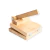 Prensa de madera de color beige, lijada y curada para alimentos, perfecta para hacer tortillas, arepas y tapas de empanada. Ofrecemos modelos de 20x20x15 cm, 30x30x15 cm y 40x40x15 cm.