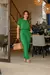 Conjunto feminino blusa de manga bufante e calça alfaiataria para mulheres, aga - loja Dan