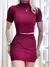 Conjunto Feminino em Ribana Cropped de Gola e Saia Curta Mayara Ref.1072 (123456 na internet