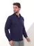 Camisa Social Manga Longa Slim Azul Marinho - loja online