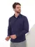 Camisa Social Manga Longa Slim Azul Marinho na internet