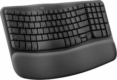 Teclado Ergonômico Sem Fio Logitech Wave Keys, Design Ondulado, Bluetooth/USB, Grafite - US