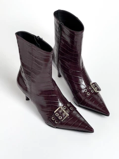 BOTINETA DAKOTA Croco Bordo