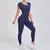 Conjunto de yoga sexy sem costas de uma peça macacão feminino rápido roupas d