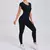 Conjunto de yoga sexy sem costas de uma peça macacão feminino rápido roupas d