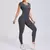 Conjunto de yoga sexy sem costas de uma peça macacão feminino rápido roupas d na internet