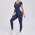 Conjunto de yoga sexy sem costas de uma peça macacão feminino rápido roupas d - Zena