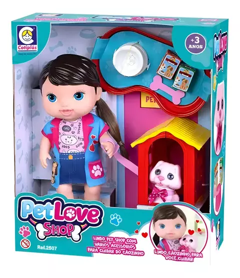 Boneca Pet Love Shop C/ Acessórios Cotiplás