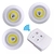 Kit de Luces LED Blancas Inalámbricas con Control Remoto x3