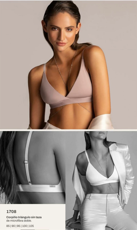 Corpiño Marca BRIGITTE, triangulo sin taza, de lycra - comprar online
