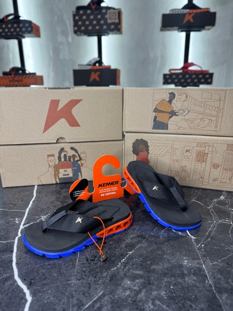 Kenner rakka infantil preto/azul/laranja