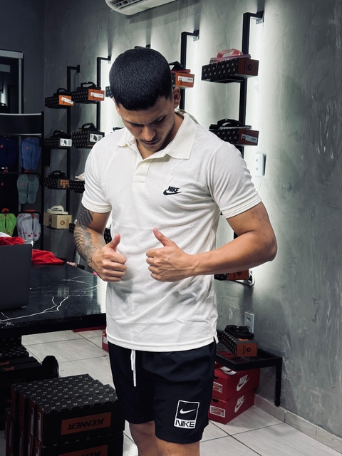 Camisa gola polo NK creme - comprar online