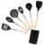Set x6 utensilios Nylon con mango de madera + Contenedor - comprar online