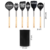 Set x6 utensilios Nylon con mango de madera + Contenedor en internet