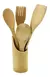 Set X 5 Utensilios De Madera Bambu Cucharas Espatula Y Base - comprar online