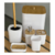 Set Baño Bambú Plástico x6 Cesto Dispense Escobilla - comprar online
