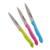 Set X 3 Cuchillos C/mango Plástico Y Acero Colores - comprar online