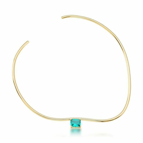 Gargantilha Aro com Cristal Retangular
