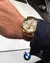 relogio esqueleto moda caso luxo design casual pulseira de couro - loja online