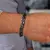 Pulseiras bizantinas grossas masculinas, pulseira retrô cinza de aço inoxidáv