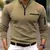 Camisa de luxo manga longa luz maduro casual masculino esportes estilo retro listrado zíp - Loja da vincii