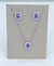 Conjunto retangular cravejado tanzanita
