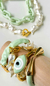 bracelete resina verde menta