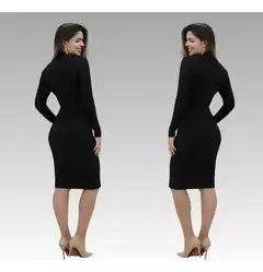 Vestido Midi Canelado “Clássico” – Gola Alta na internet