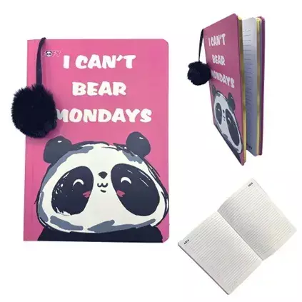 Caderno Panda Fofy com Pompom – Criativo e Divertido