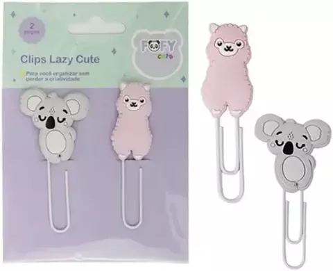 Clips Decorativo Fofy Lazy Cute – Koala e Lhama (2 Unidades)