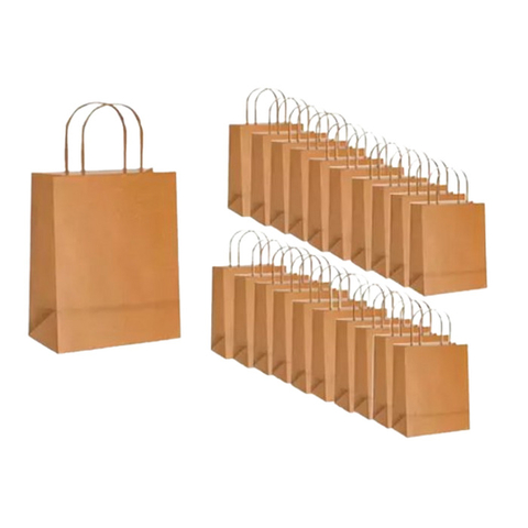 Cromus 10 sacolas papel kraft media 26x19,5x9,5cm cromus