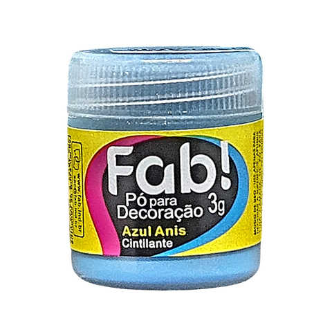 Pó cintilante decorativo para confeitaria Azul Anis 3g