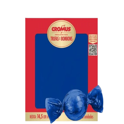 Cromus 1000 embalagem para trufa 14,5x15,5cm liso azul