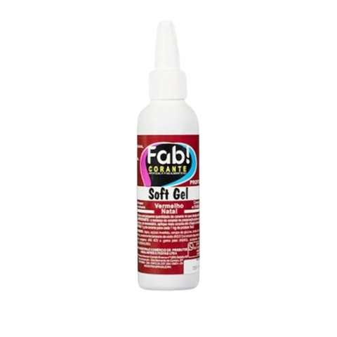 Fab corante artificial soft gel vermelho natal 25g