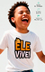 Camiseta Infantil de Algodão Ele Vive! na internet