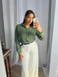 Camisa de Botão Verde Militar